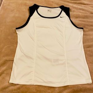 Nike white with black trim tennis shirt